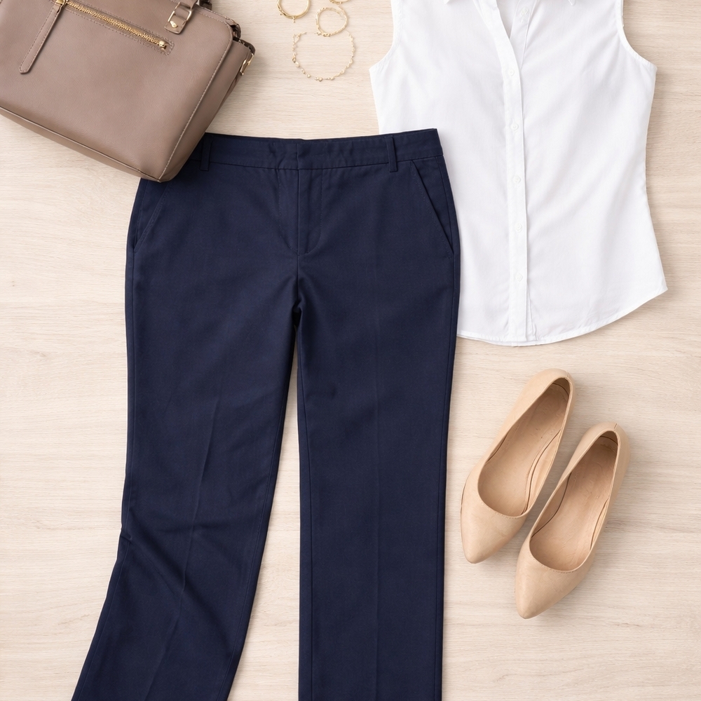 Charter Club Port Shop Classic Fit Navy Pants Size 14 Business Casual Stretch - Picture 2 of 8